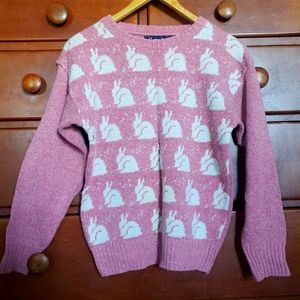 Vintage knit bunny rabbit sweater